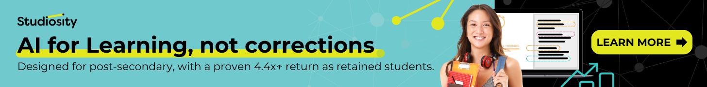 Studiosity: AI for Learning, not corrections. | Learn more »
